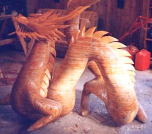 Hand made dragon, 6.5 feet high, 25 feet long.